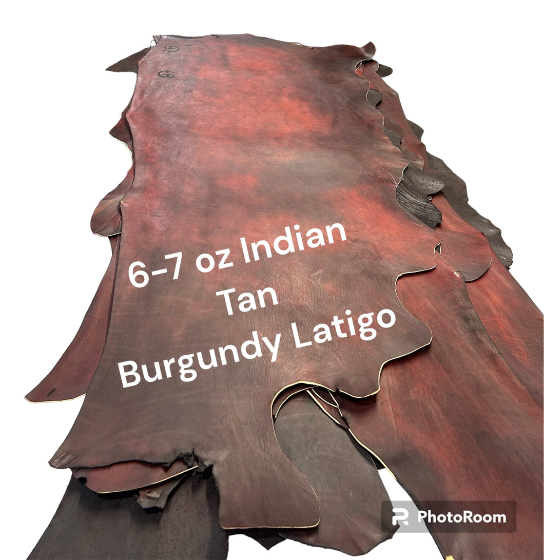 Indian Tanned Burgundy Latigo