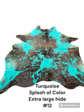 Load image into Gallery viewer, Turquoise Splash of Color hides extra large
