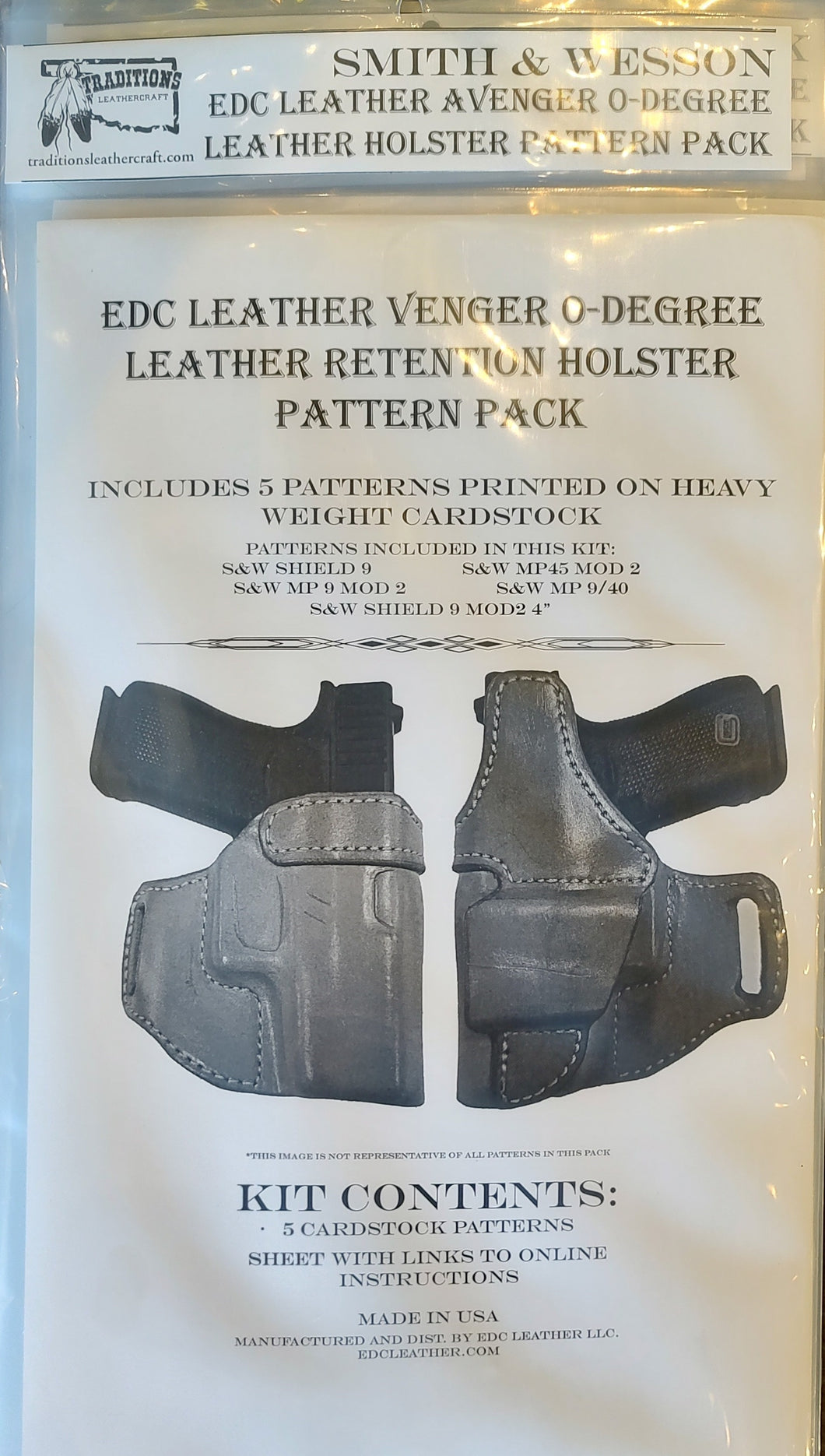 EDC Leather Avenger 0-Degree Leather Retention Holster Pattern Pack