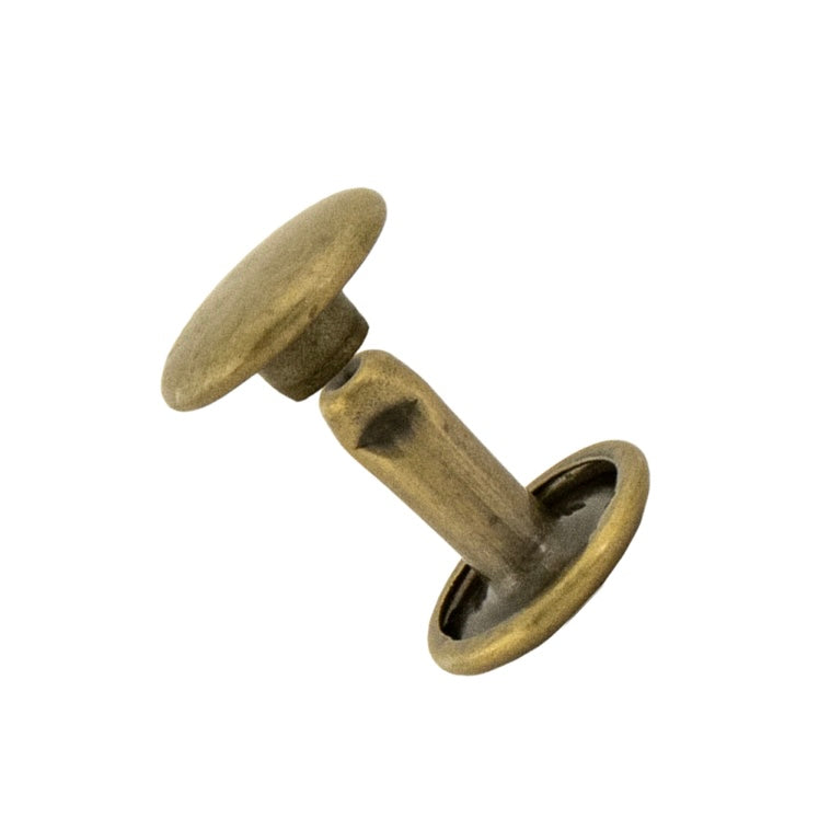 Medium Solid Brass Double Cap Rivets pkg of 50 - Leathersmith