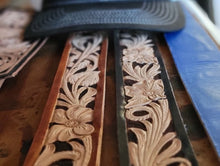Load image into Gallery viewer, sample belt tooled on Lice Oak