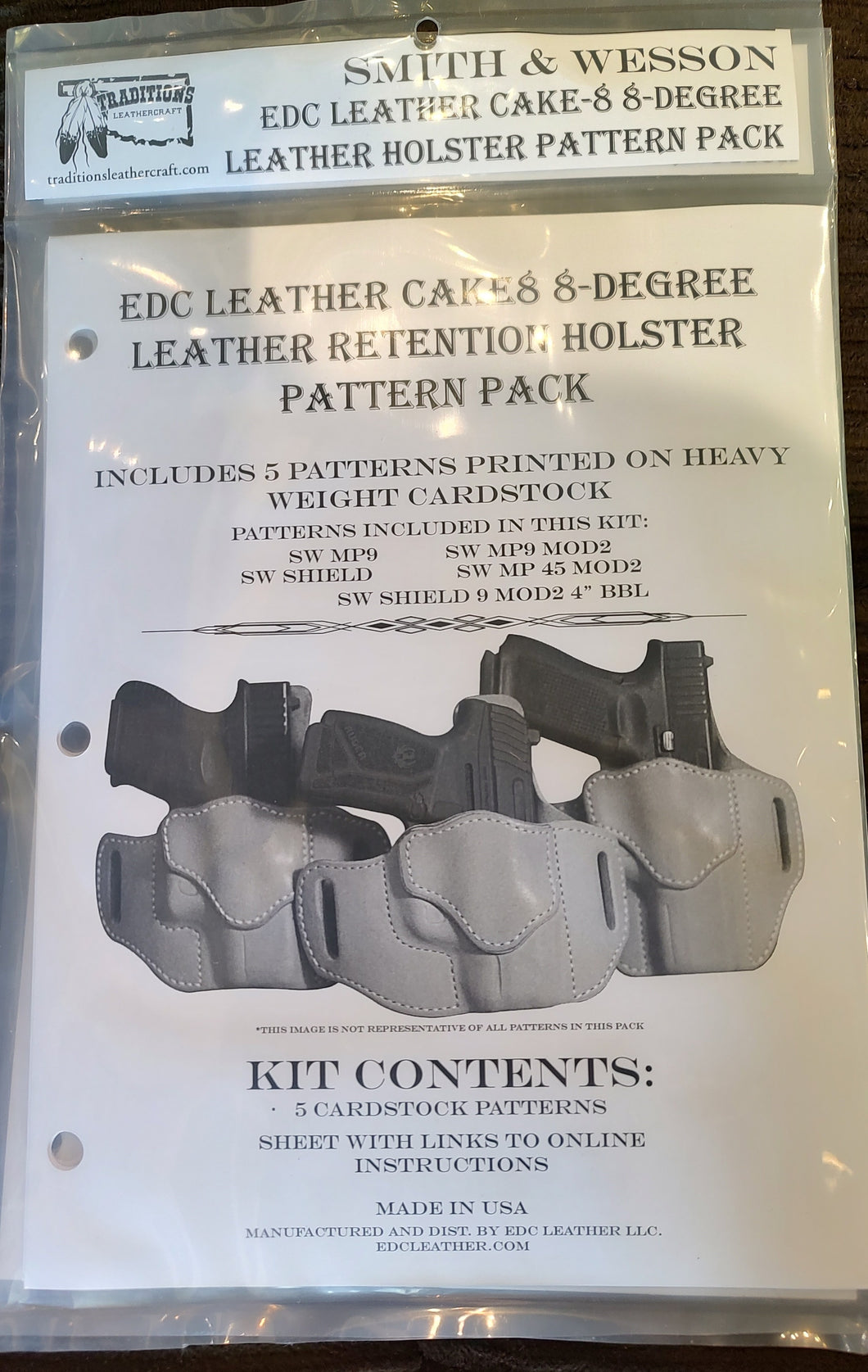 EDC Cake-8 8-Degree Leather Retention Holster Pattern Pack