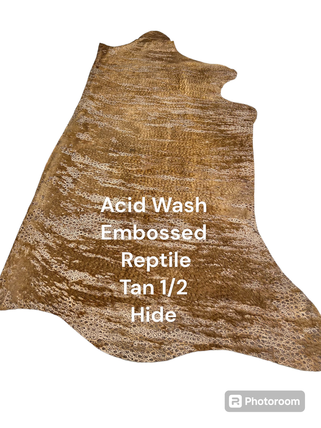 Acid Wash Tan  Embossed reptile 1/2 Hide