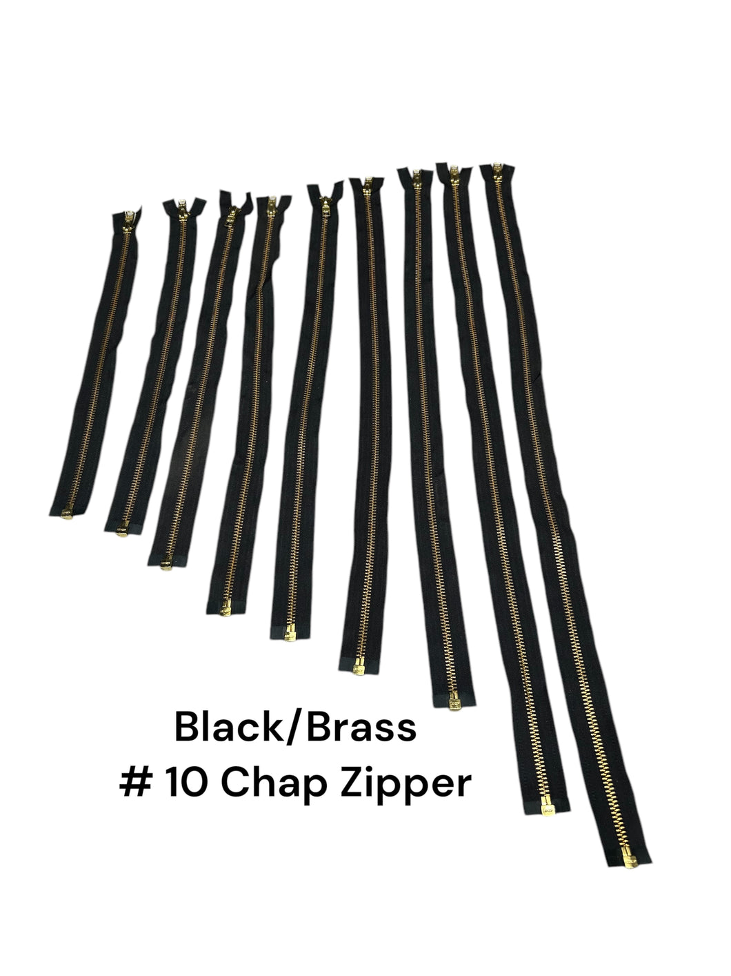 #10 Black/Brass chap zipper