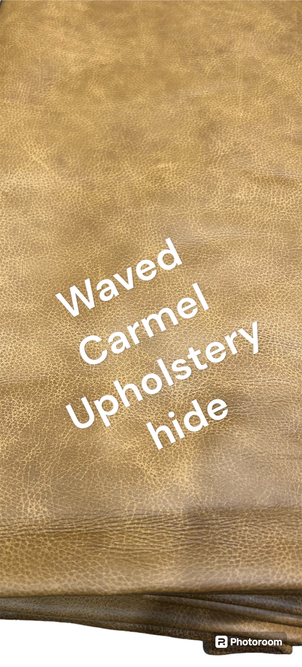 Waved Carmel upholstery hide