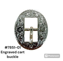 Load image into Gallery viewer, Engraved cart buckle nickel plated
