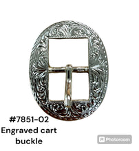 Load image into Gallery viewer, Engraved cart buckle nickel plated
