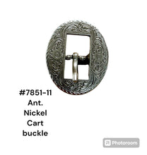 Load image into Gallery viewer, Ant. Nickel engraved cart buckles
