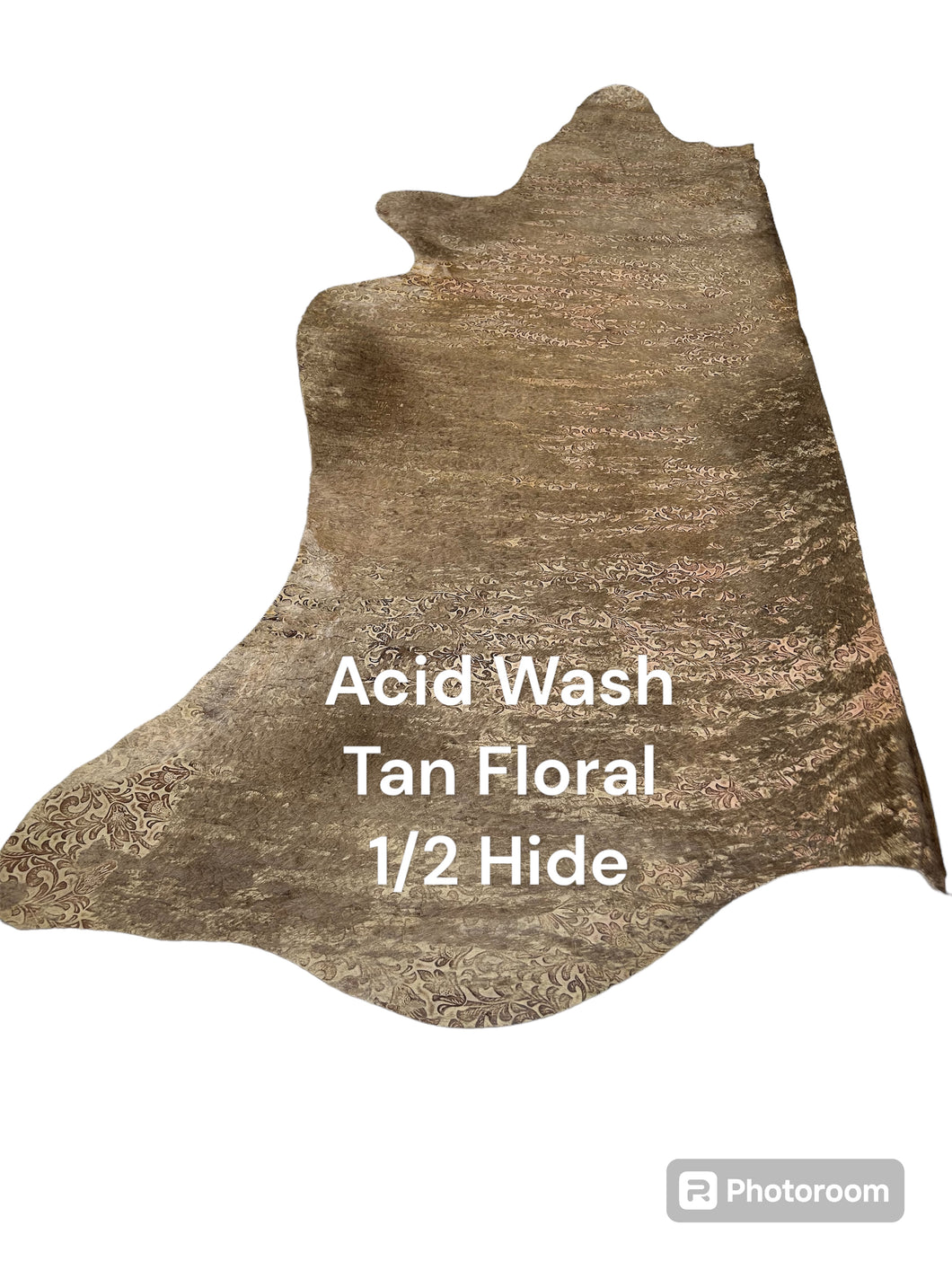 Acid Wash Tan Embossed Floral 1/2 Hides