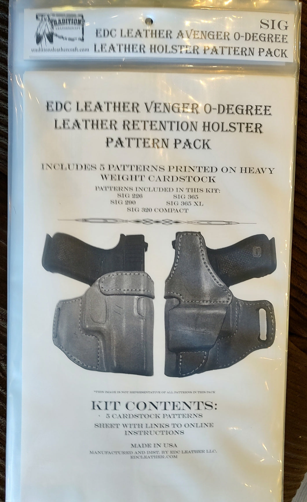 EDC Leather Avenger 0-Degree Leather Retention Holster Pattern Pack