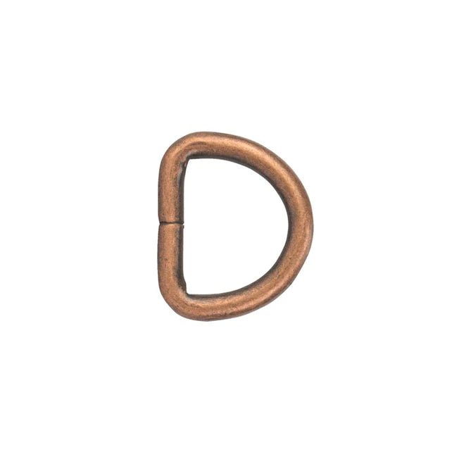 D-Ring 20mm, Dia 4mm Antique Copper 6 pk