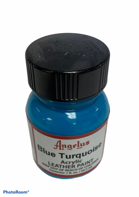 Angelus Acrylic Leather Paint - Blue Turquoise, 1 oz