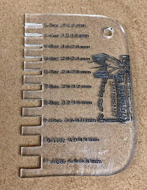 Leather thickness gauge acrylic template – Traditions Leathercraft LLC
