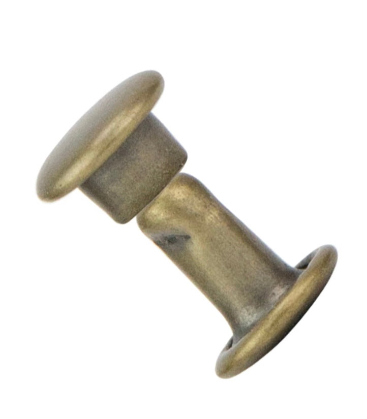 Double Cap Rivets, 7mm, 100/PK Antique Brass