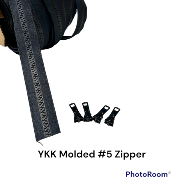 Zipper #5 Molded Pulls - black